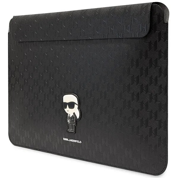 Karl Lagerfeld NFT Saffiano Monogram Ikonik Karl dėklas - 14" nešiojamojo kompiuterio dėklas (juodas)