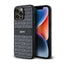 DKNY „Leather Mono Stripe & Metal Logo“ – iPhone 14 Pro dėklas (juodas)