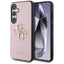 Guess Grained Big 4G Logo Small Classic Logo – dėklas Samsung Galaxy S25 (rožinis)
