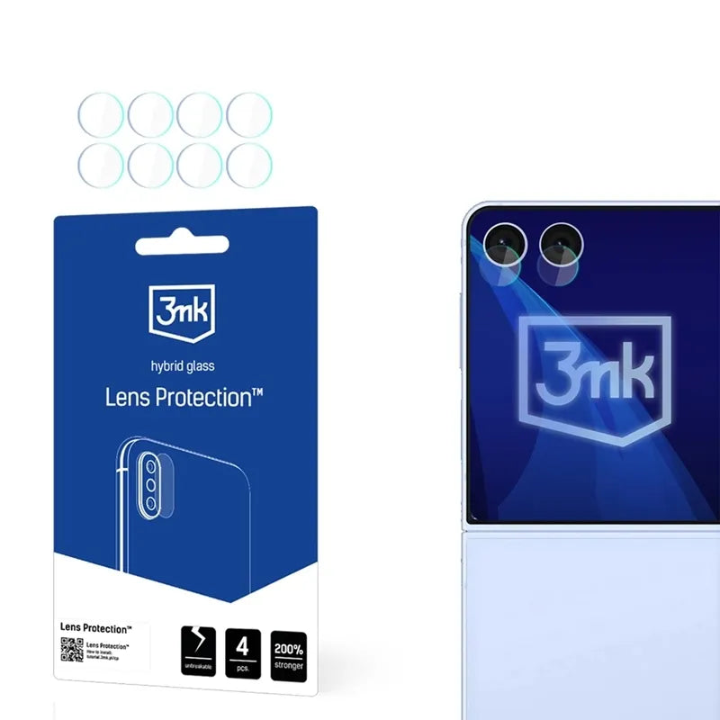 3mk Lens Protection – Fotoaparato objektyvo stiklas, skirtas Samsung Galaxy Z Flip 7 (4 rinkiniai)