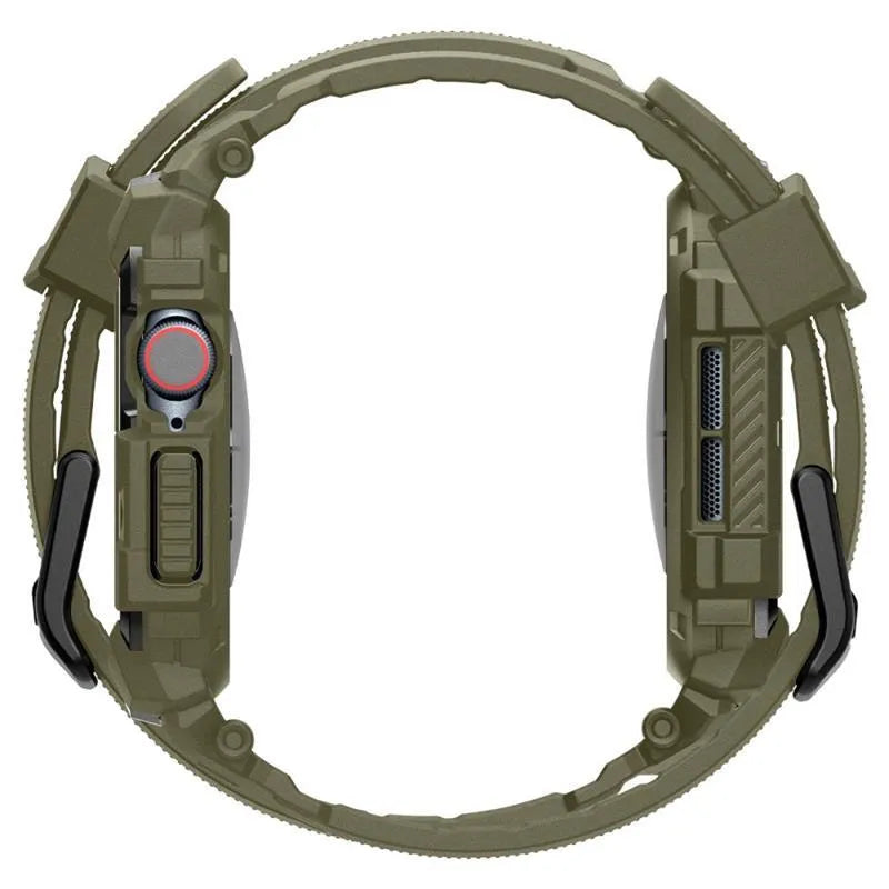 Spigen Rugged Armor Pro - Dirželis su dėklu Apple Watch 10 46 mm (Vintage Khaki)