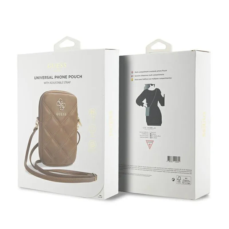 Guess Zip Quilted 4G – telefono krepšys (ruda)