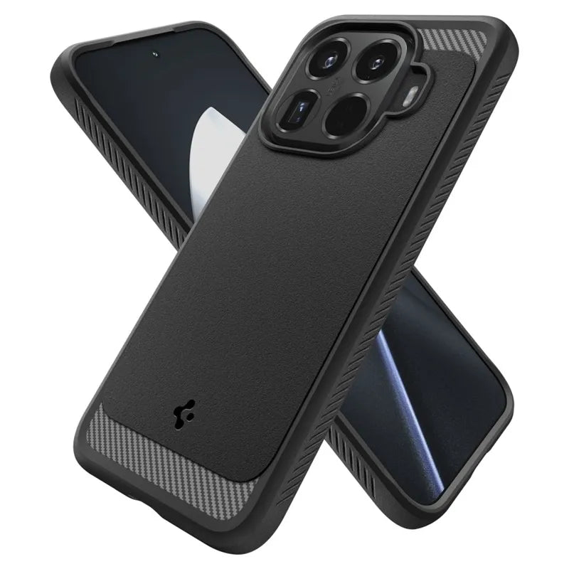 Spigen Rugged Armor – Dėklas Xiaomi 15T Pro (matinė juoda)
