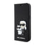 Karl Lagerfeld Booktype NFT Saffiano Karl & Choupette - dėklas telefonui 14 Pro (juodas)