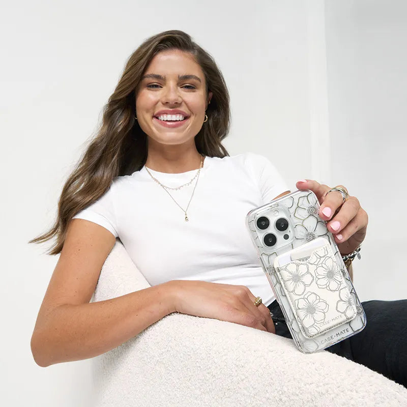 Case-Mate Floral Gems MagSafe – dėklas iPhone 16 Pro (auksinis)