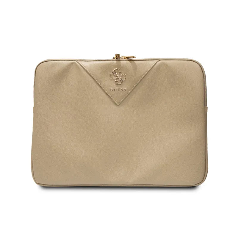 Guess Triangle 4G Sleeve - Nešiojamojo kompiuterio dėklas 13" / 14" (auksinis)