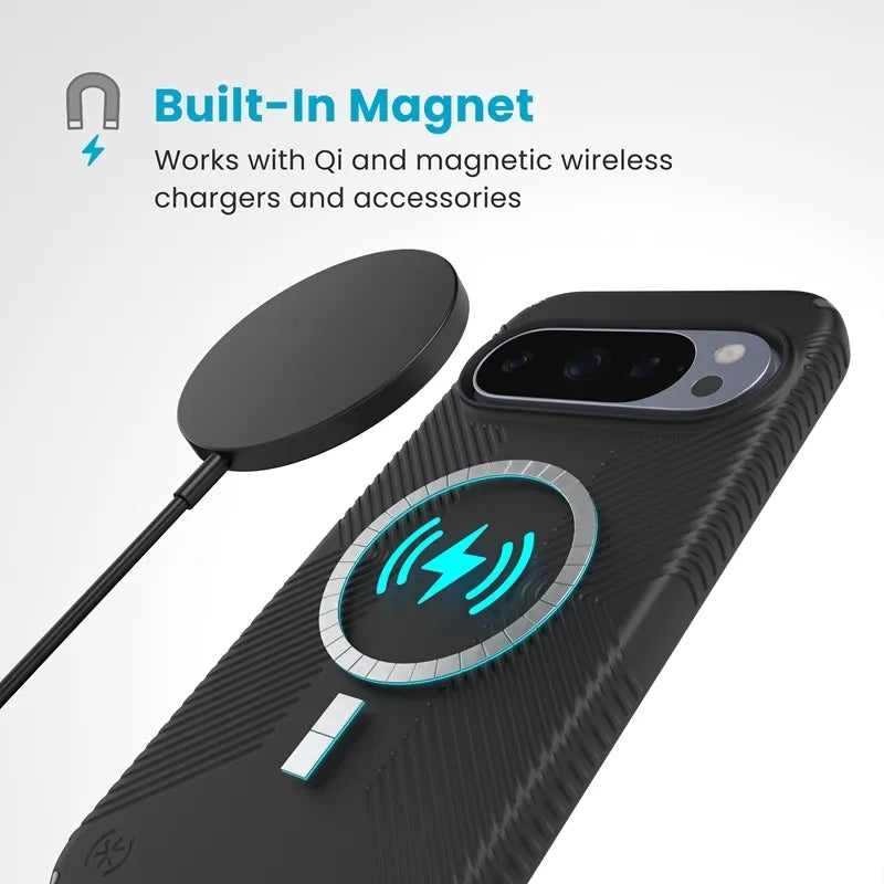 Speck Presidio2 Grip Magnet – dėklas Google Pixel 10 Pro XL (juodas / pilkas)