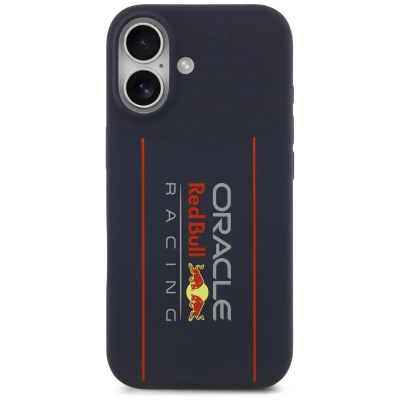 Red Bull Silicone Oversize Vertical Logo MagSafe – iPhone 17 dėklas (tamsiai mėlynas)
