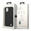 BMW Liquid Silicone Case Metal Logo dėklas iPhone 14 Plus telefonui (juodas)