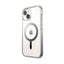 Speck Presidio Perfect-Clear MagSafe – dėklas iPhone 17e / 16e / 15 / 14 / 13 (Skaidrus / Chromuota apdaila / Serene Silver)