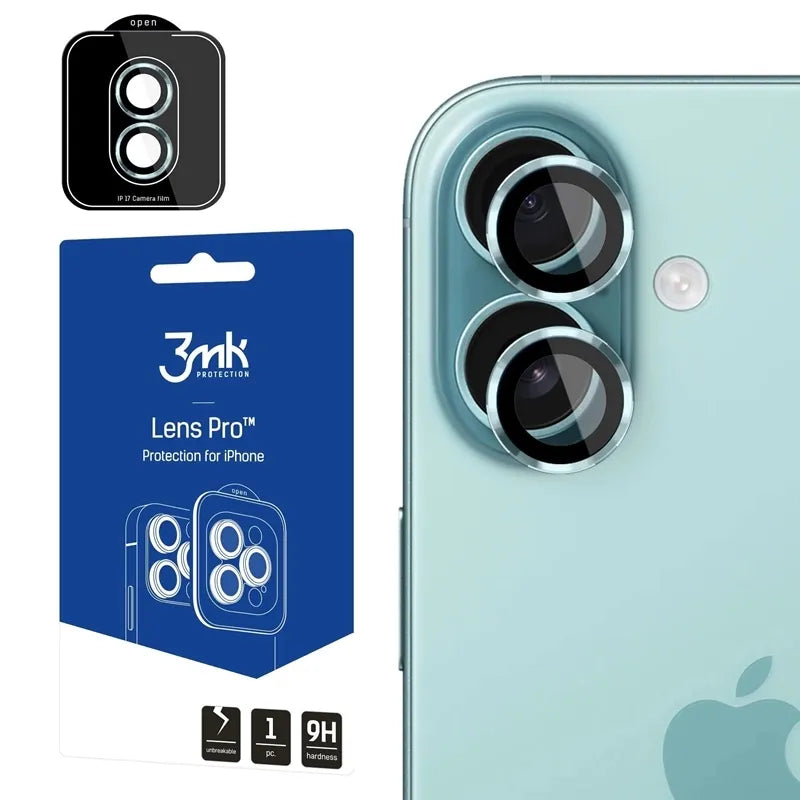 3mk Lens Protection Pro – fotoaparato objektyvo stiklas, skirtas iPhone 17 (žalias)