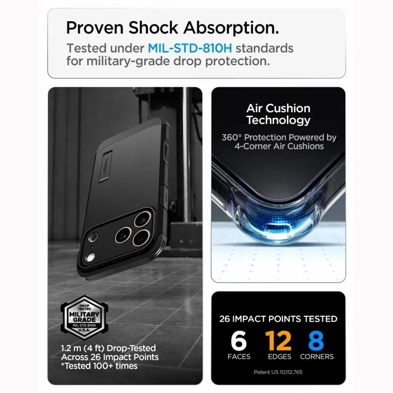 Spigen Tough Armor T Mag MagSafe – dėklas, skirtas iPhone 18 Pro / 17 Pro (juodas)