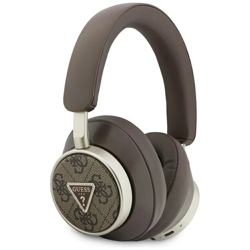 Guess 4G Triangle Logo – belaidės Bluetooth V5.4 ENC ausinės (rudas)