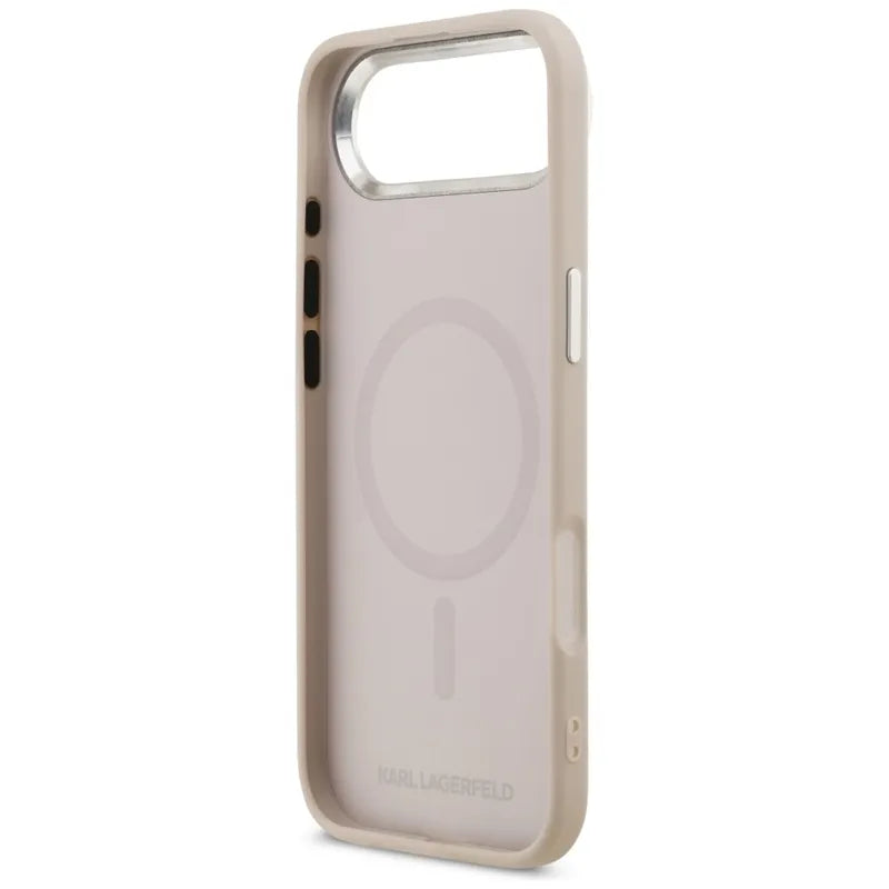 Karl Lagerfeld Karl & Choupette Pins MagSafe – Dėklas iPhone Air (rožinis)