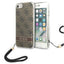 Guess 4G Print Cord – dėklas telefonui SE 2022 / SE 2020 / 7 / 8 (ruda)