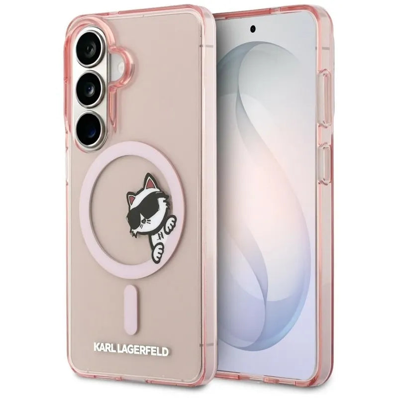 Karl Lagerfeld IML Peekaboo Choupette MagSafe – Samsung Galaxy S26 dėklas (rožinis)