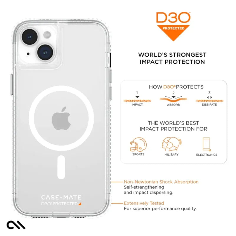 Case-Mate Ultra Tough plus D3O MagSafe - Apple iPhone 15 Plus dėklas (skaidrus)