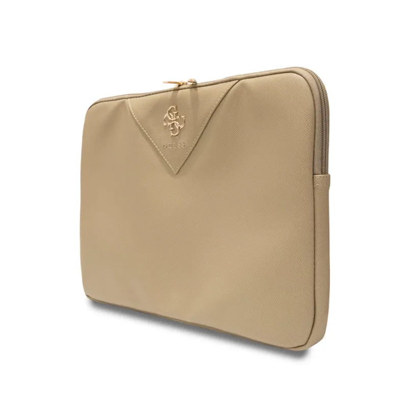Guess Triangle 4G Sleeve - Nešiojamojo kompiuterio dėklas 13" / 14" (auksinis)