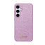 Guess Glitter Flakes Metal Logo dėklas - Dėklas skirtas Samsung Galaxy S24 (Violetinis)