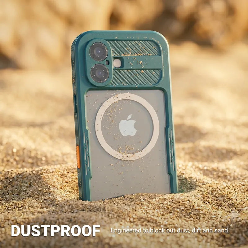 Crong Seal Cover – vandeniui atsparus IP68 dėklas, skirtas iPhone 17 (jūrinės mėlynos spalvos)