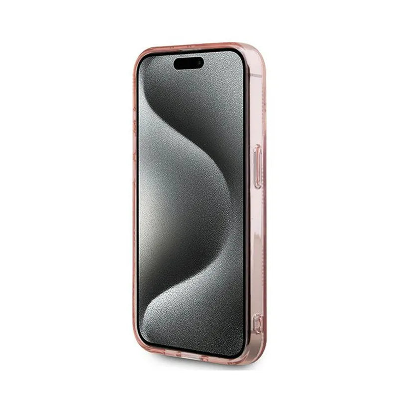 Karl Lagerfeld IML Choupette Head & Monogram – iPhone 15 Pro Max dėklas (rožinis)