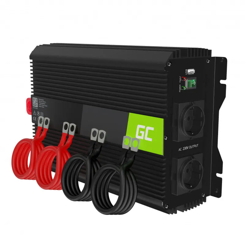 Green Cell - Įtampos keitiklis Inverter PRO 12V į 230V 2000W/4000W Modifikuota sinusinė banga