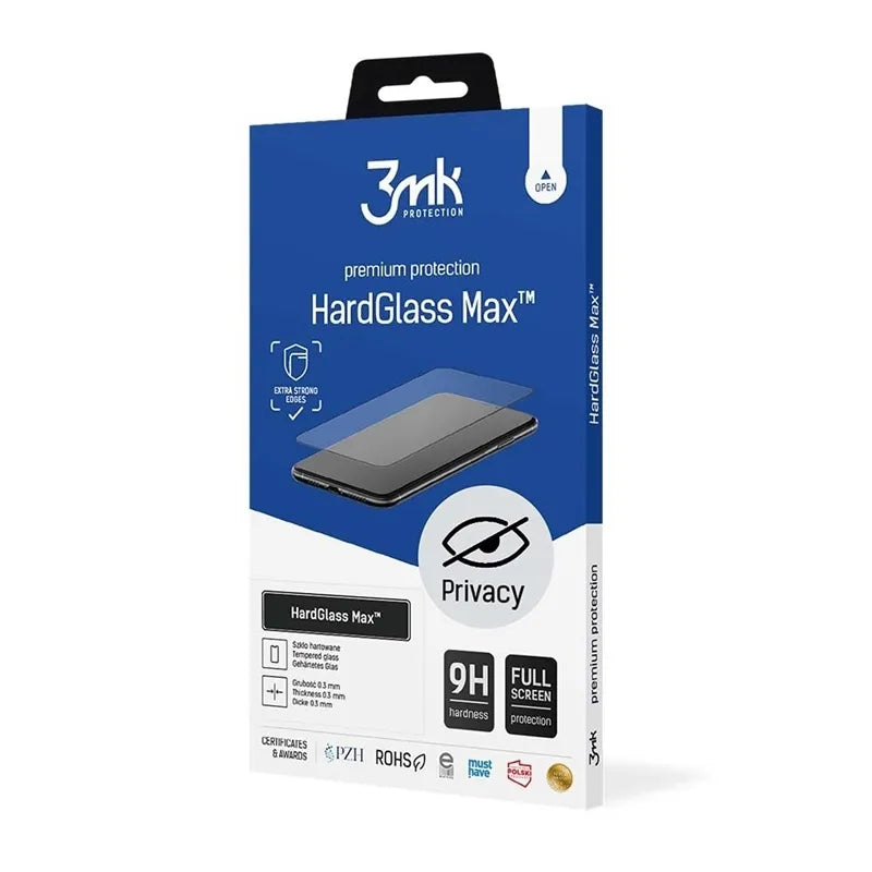 3mk HardGlass Matt Max Privacy – matuotas grūdintas stiklas su privatumo filtru Samsung Galaxy S25 Edge telefonui