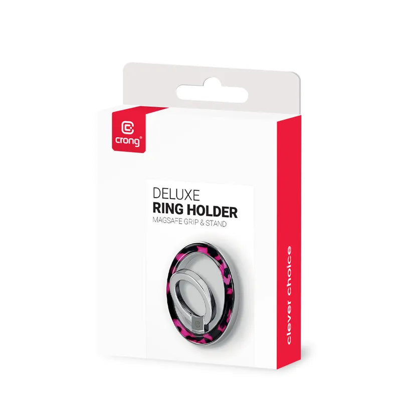 Crong Deluxe RING Holder – MagSafe magnetinis telefono laikiklis (Pink Tortoise)