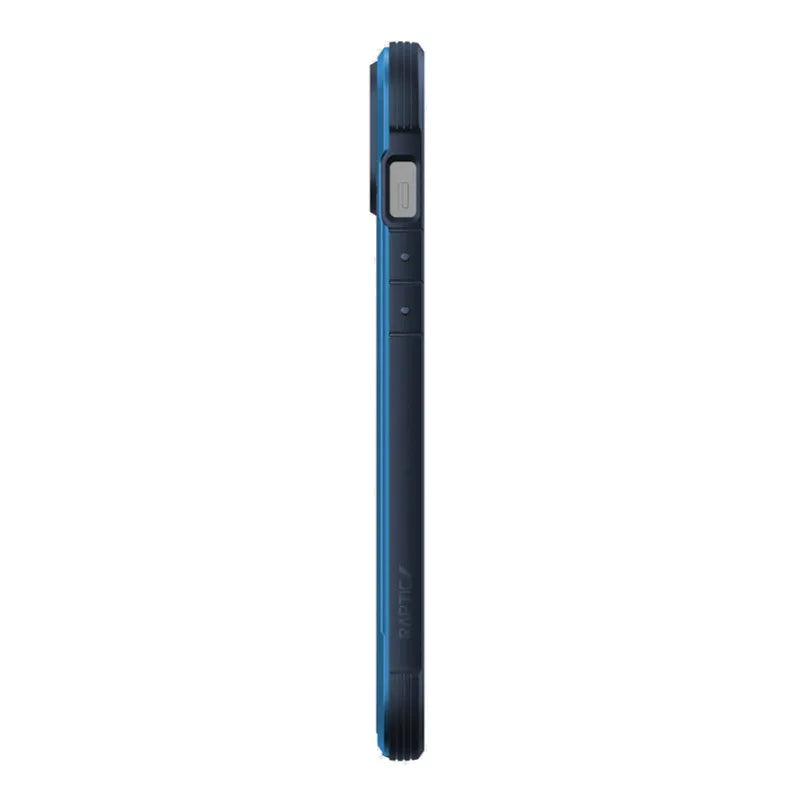 X-Doria Raptic Shield – aliuminis dėklas, skirtas iPhone 14 Plus (atsparus kritimui iš 3 m aukščio) (jūros mėlyna spalva)