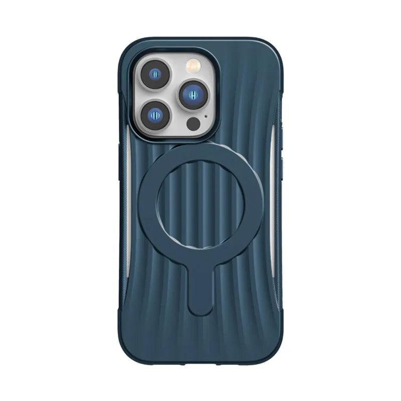 X-Doria Raptic Clutch MagSafe – biologiškai skaidus dėklas, skirtas iPhone 14 Pro (atsparus kritimui iš 3 m aukščio) (Marine Blue)