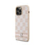 DKNY Leather Checkered Mono Pattern & Printed Stripes – dėklas iPhone 14 Pro Max (rožinis)