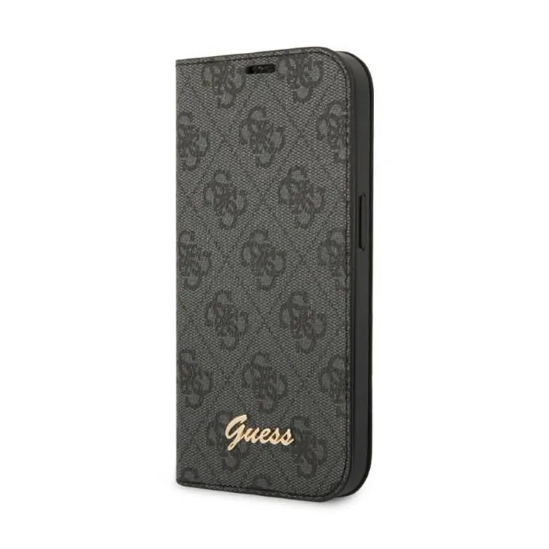 Guess 4G Metal Camera Outline knygos tipo dėklas – dėklas iPhone 14 Pro (juodas)
