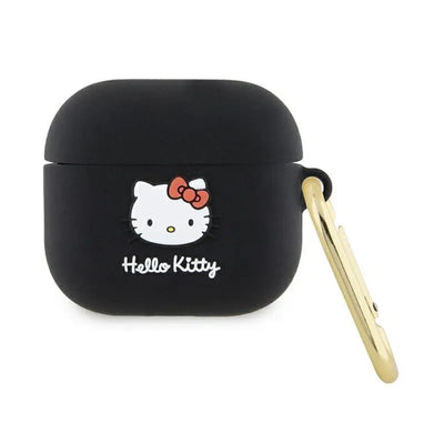 Hello Kitty silikoninis 3D „Kitty Head“ dėklas, skirtas „AirPods 3“ (juodas)