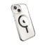 Speck Presidio Perfect-Clear MagSafe – dėklas iPhone 17e / 16e / 15 / 14 / 13 (Skaidrus / Chromuota apdaila / Serene Silver)