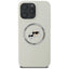 Karl Lagerfeld Silicone Double Heads And Circle MagSafe – dėklas iPhone 16 Pro (smėlio spalvos)