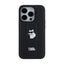 Karl Lagerfeld Gripstand Saffiano Choupette Pins – dėklas iPhone 15 Pro Max telefonui (juodas)
