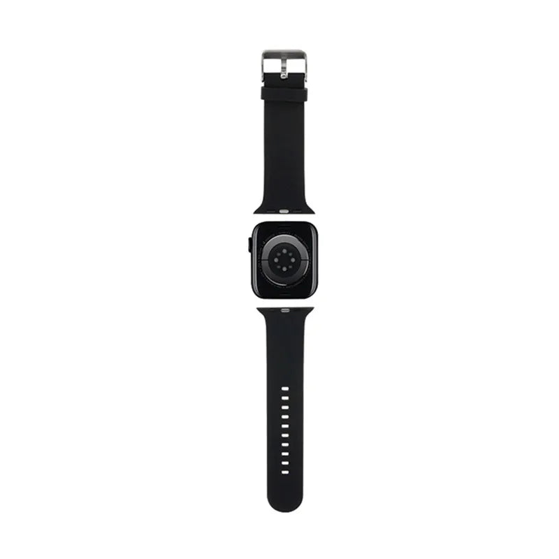 Karl Lagerfeld 3D Rubber Karl & Choupette Heads NFT – dirželis Apple Watch 38/40/41 mm laikrodžiams (juodas)