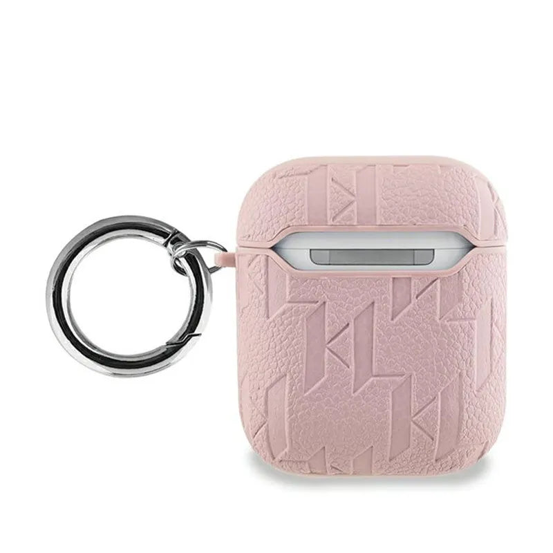 Karl Lagerfeld Monogram Karl & Choupette Head – AirPods 1/2 gen dėklas (rožinis)