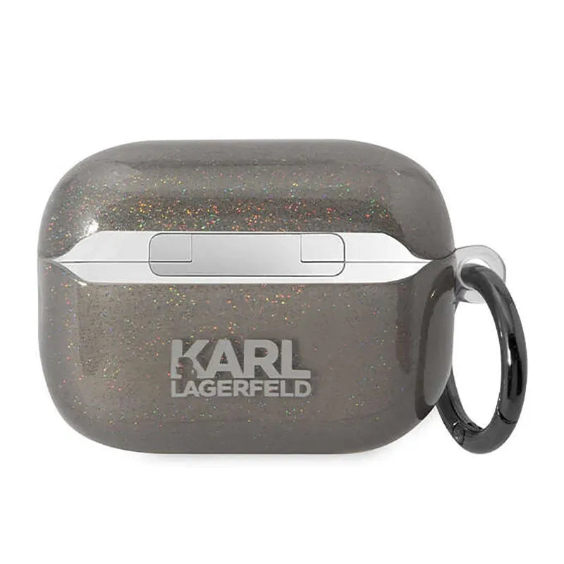 Karl Lagerfeld Glitter NFT Karl & Choupette – dėklas Apple AirPods Pro 2 (juodas)