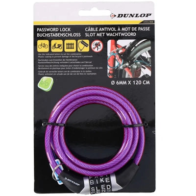 Dunlop - Kombinuota dviračio spyna (violetinė)