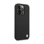 BMW Silicone Metal Logo – dėklas iPhone 15 Pro (juodas)