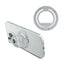 Guess MagSafe Ring Stand Rhinestone – magnetinis telefono žiedas-laikiklis su stovo funkcija (sidabrinis)