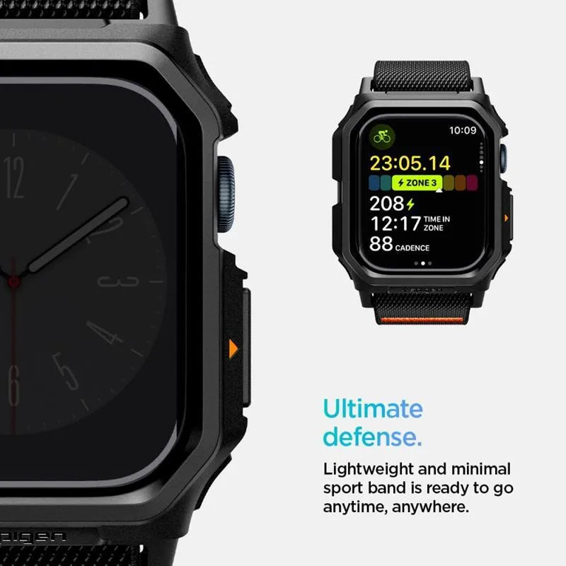 Spigen Lite Fit "Pro" - dėklas su dirželiu Apple Watch 10 42 mm laikrodžiui (matinis juodas)