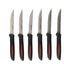 Alpina – INOX nerūdijančio plieno kepsnių peilių rinkinys 23 cm, 6 vnt. (juodas)