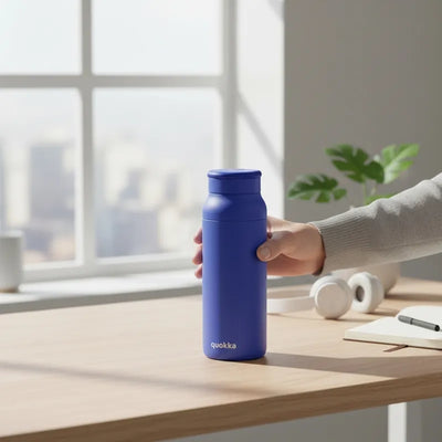Quokka Echo – 690 ml nerūdijančio plieno gertuvė su silikonine rankena (Dusk Blue)
