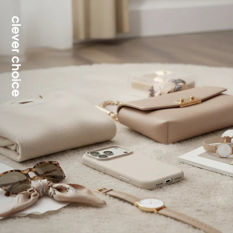 Crong Color Cover Magnetic – MagSafe dėklas telefonui iPhone 17 Pro Max (smėlio spalvos)