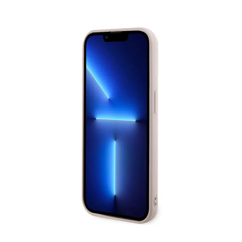 Karl Lagerfeld 3D Rubber Glitter Logo – dėklas iPhone 15 Pro (rožinis)