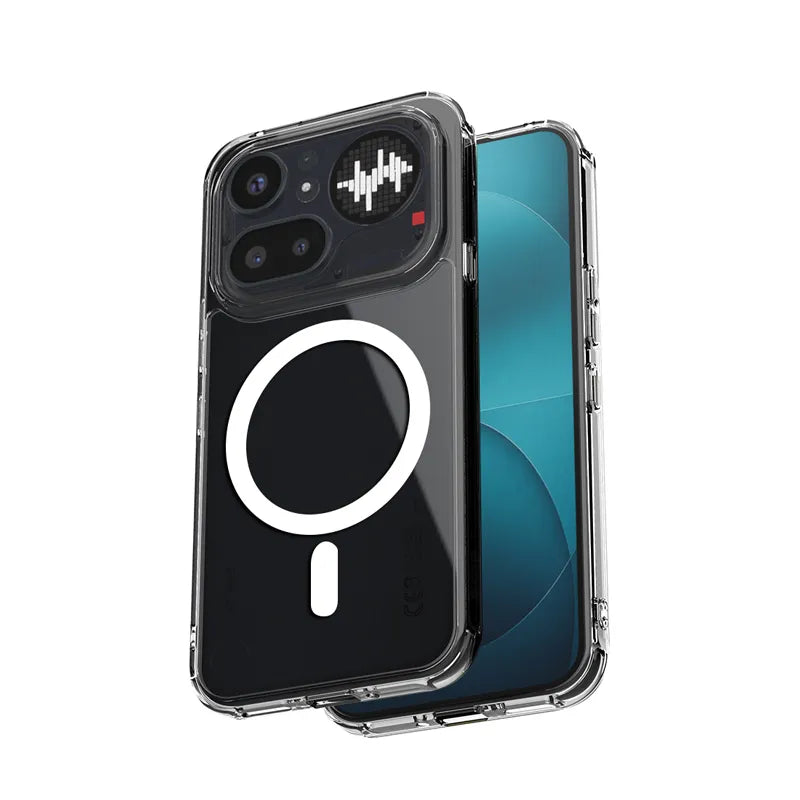 Crong Hybrid Clear Magnetic – MagSafe dėklas telefonui Nothing Phone 4a Pro (skaidrus)