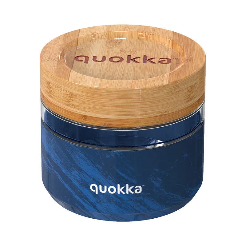 Quokka Deli maisto indas – stiklinis indas maistui / priešpiečių dėžutė 500 ml (medžio rašto)
