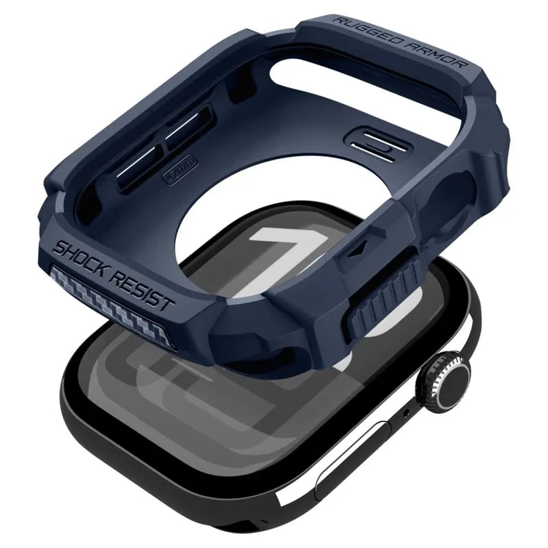 Spigen Rugged Armor V2 – dėklas Apple Watch 10/11 42 mm (tamsiai mėlynas)